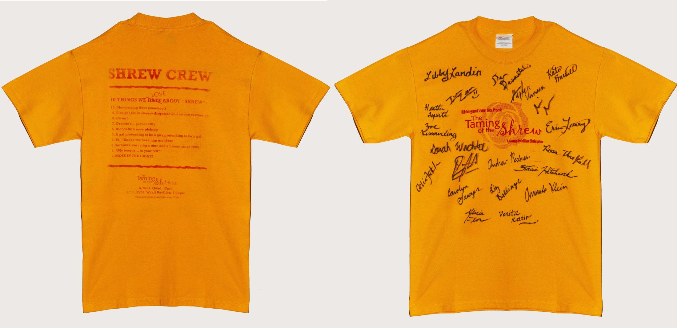 UC Davis Integrated Studies Signed Taming of the Shrew T-shirt