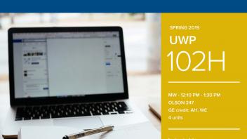 Spring 2019 UC Davis University Honors Program Course: UWP 102H