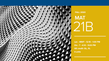 Fall 2020 University Honors Program Course: MAT 21B