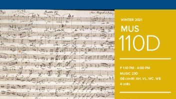 Winter 2021 University Honors Program Course: MUS 110D