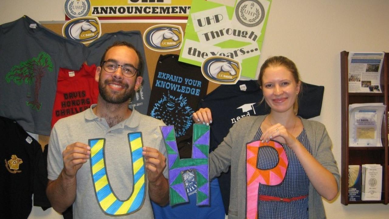 Gideon Cohn-Postar (left) with Iva Petrovchich during their time as UHP peer advisors. Gideon Cohn-Postar
