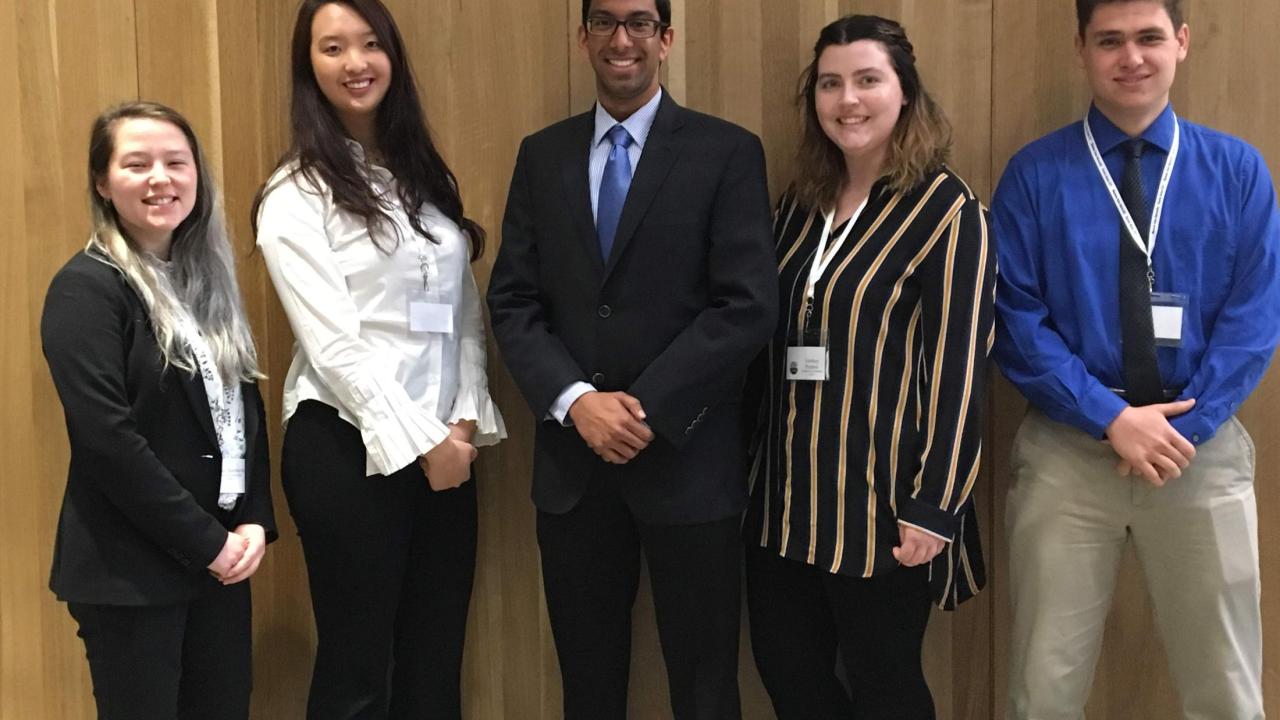 UHP students attended the 2019 Western Regional Honors Council Conference in Bozeman, Montana and presented their research. From left: Raven Barbera, Jenny Chen, Sankalp Sinha, Lindsey Popken, and Matthew Self. UHP students attended the 2019 Western Regional Honors Council Conference in Bozeman, Montana and presented their research.